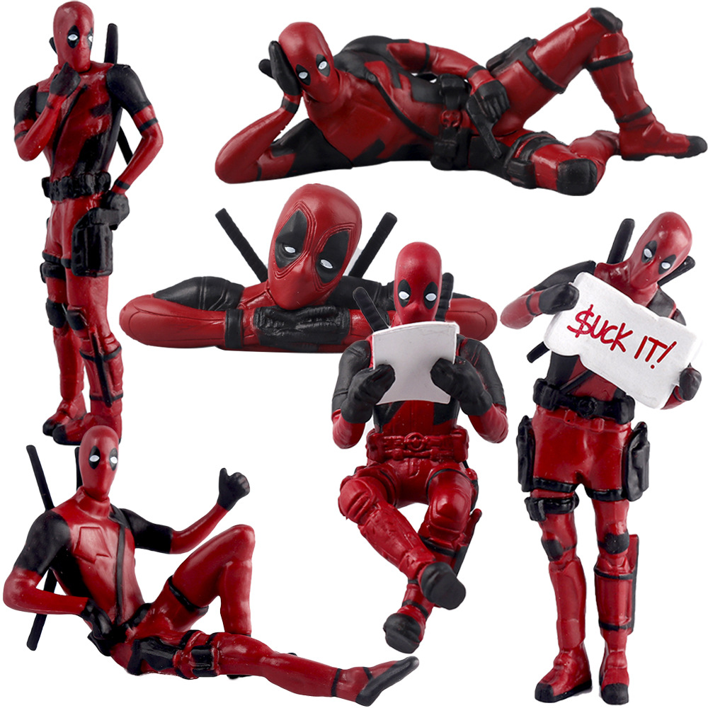 Model Kit Deadpool - Аниме-фигурка Дэдпула для декора автомобиля, сидячая