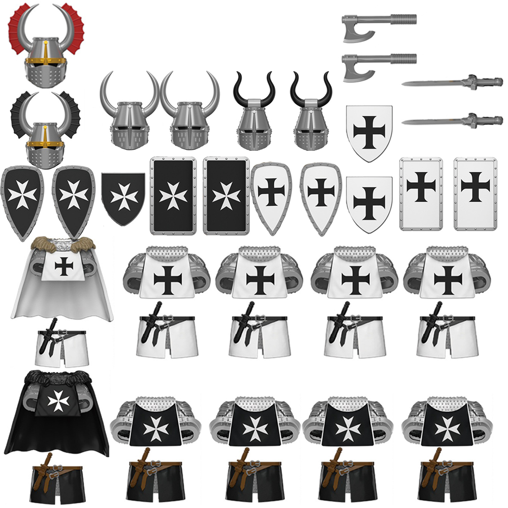 Model Kit Knight - MOC средневековый военный рыцарь, армейский щит,
