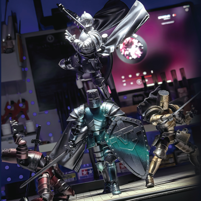 Model Kit Knight - Средневековый рыцарь: многофункциональная подвижная фигурка-конструктор с
