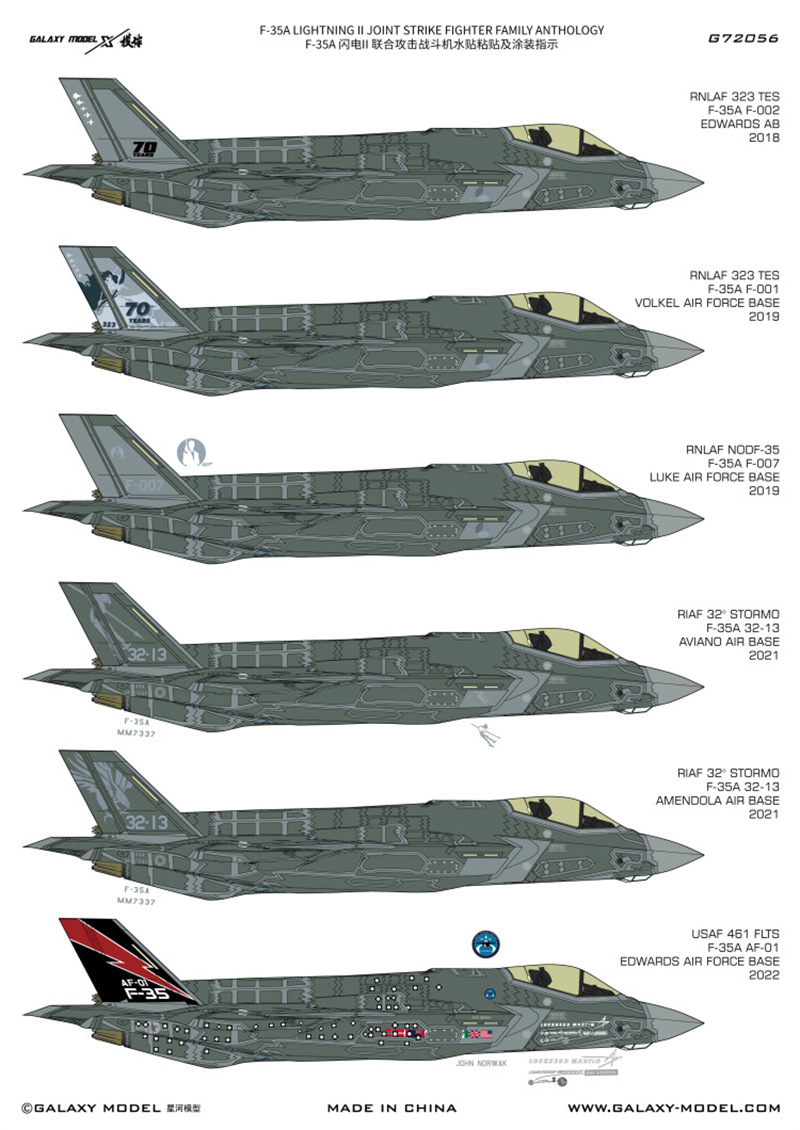Galaxy масштаб 1/72 F-35A Ligh – обзор и цена Model Kit Tamiya